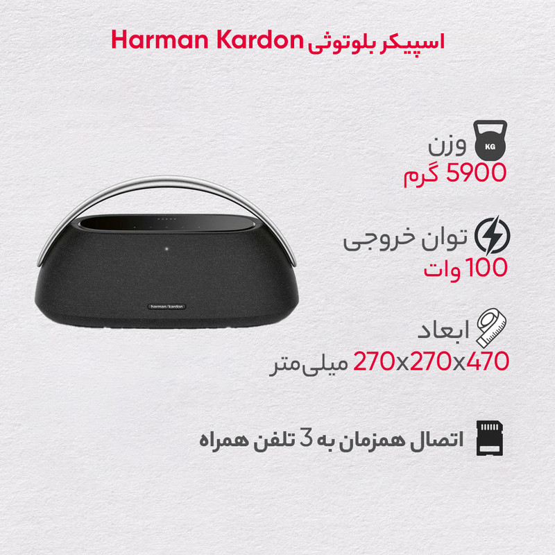 اسپیکر بلوتوثی قابل حمل هارمن کاردن مدل Go+Play 3 2023