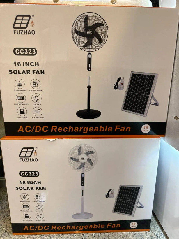 پنکه خورشیدی شارژی 16 اینچ FUZHAO مدل CC323
