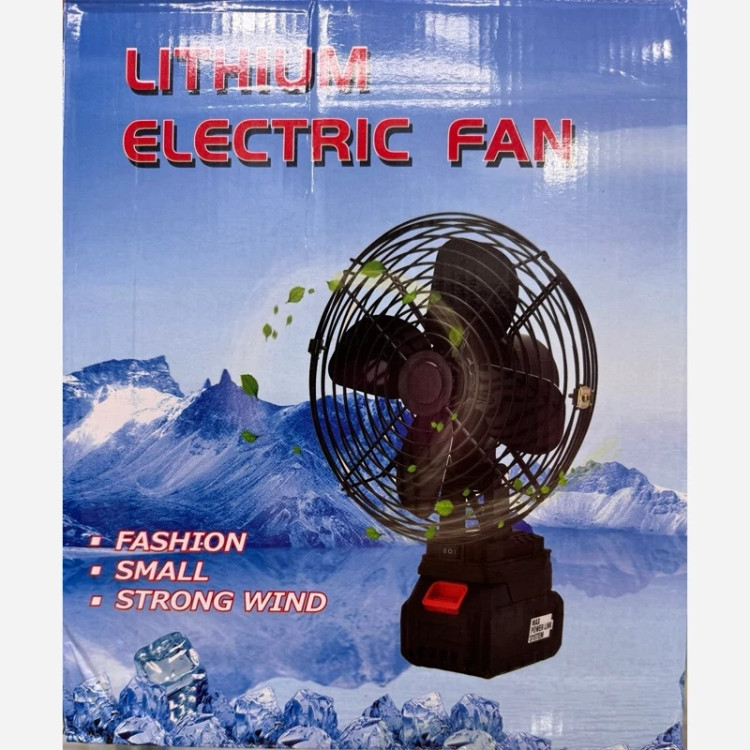 پنکه شارژی Lithium Electric Fan فلزی با باتری لیتیومی و USB